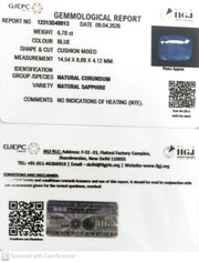6.78/CT Natural Blue Sapphire with Govt Lab Certificate-12313D49913